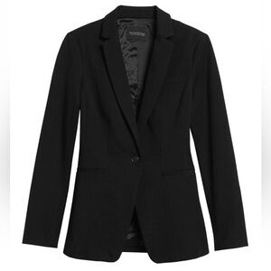 Black Blazer | LONG & LEAN-FIT WASHABLE BI-STRETCH BLAZER